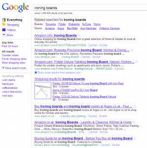 Ironing Board Search Engine Results